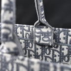 Christian Large Book Tote  Grey Oblique Embroidery