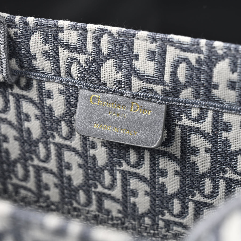 Christian Large Book Tote  Grey Oblique Embroidery