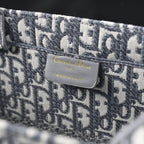Christian Large Book Tote  Grey Oblique Embroidery