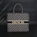 Christian Large Book Tote  Blue Oblique Embroidery