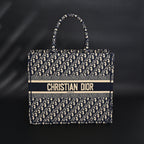 Christian Large Book Tote  Blue Oblique Embroidery