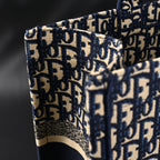 Christian Large Book Tote  Blue Oblique Embroidery