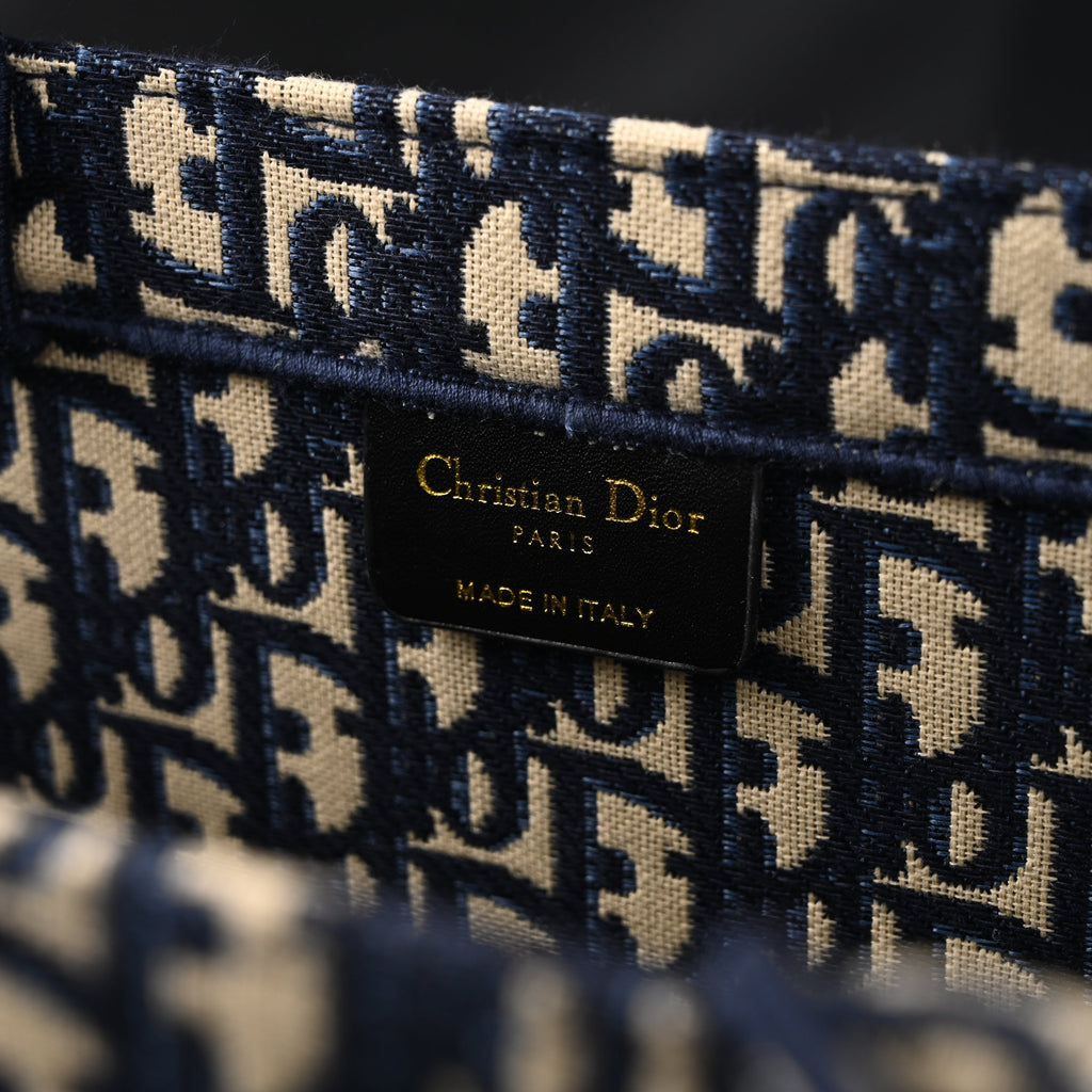 Christian Large Book Tote  Blue Oblique Embroidery