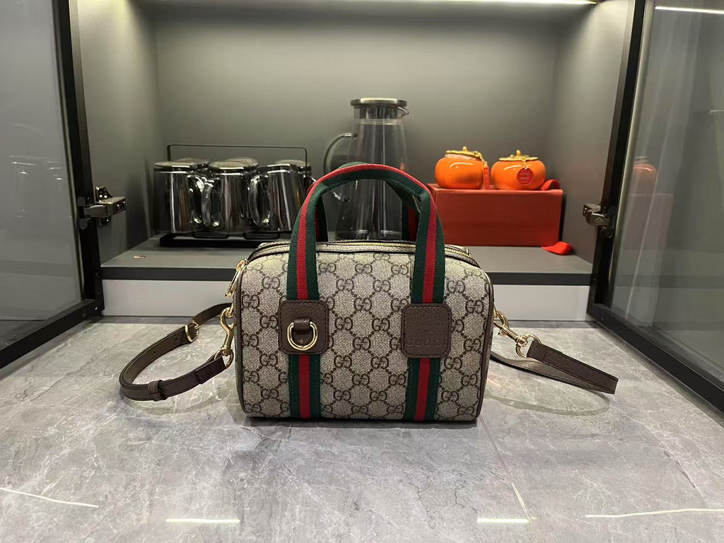 Mini GG Handbag - Beige and dark brown