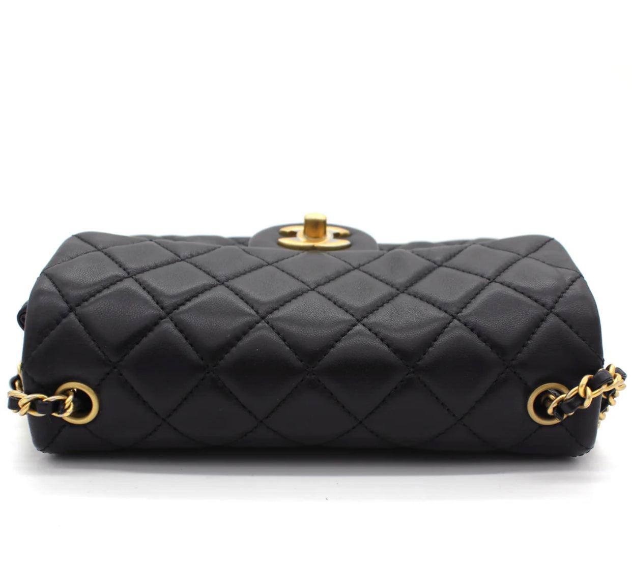 pearl crush mini rectangular Flap bag