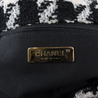 19 Black and white wool tweed small Flap Bag