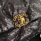 sequin 19 Flap Bag Black