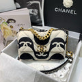 19 Flap Bag medium black ecru