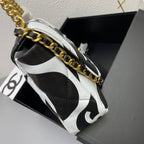 19 Flap Bag medium black ecru