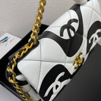 19 Flap Bag medium black ecru
