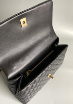 medium flap Bag black With Coco Handle