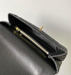 medium flap Bag black With Coco Handle