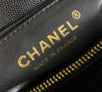 medium flap Bag black With Coco Handle
