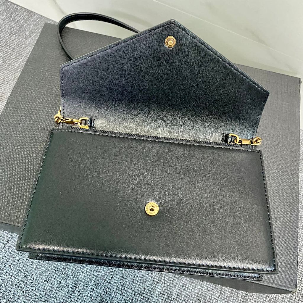 Cassandra Shoulder Black Bag - 19x12.5x3.5cm