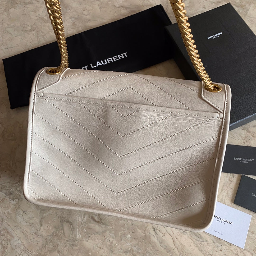 Niki Medium Chain Bag In Lambskin Blanc Vintage - 28 X 20 X 8.5 CM