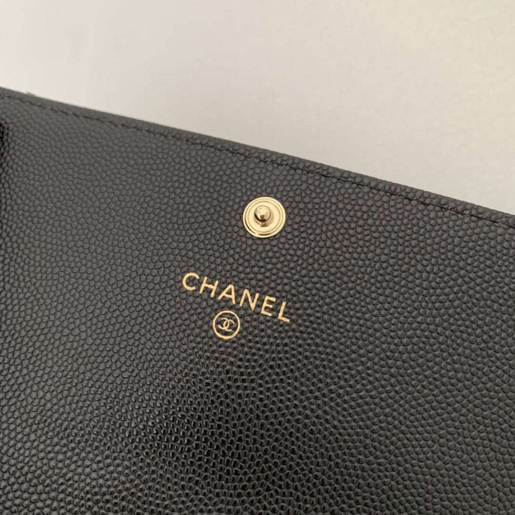 caviar quilted gusset flap Wallet
