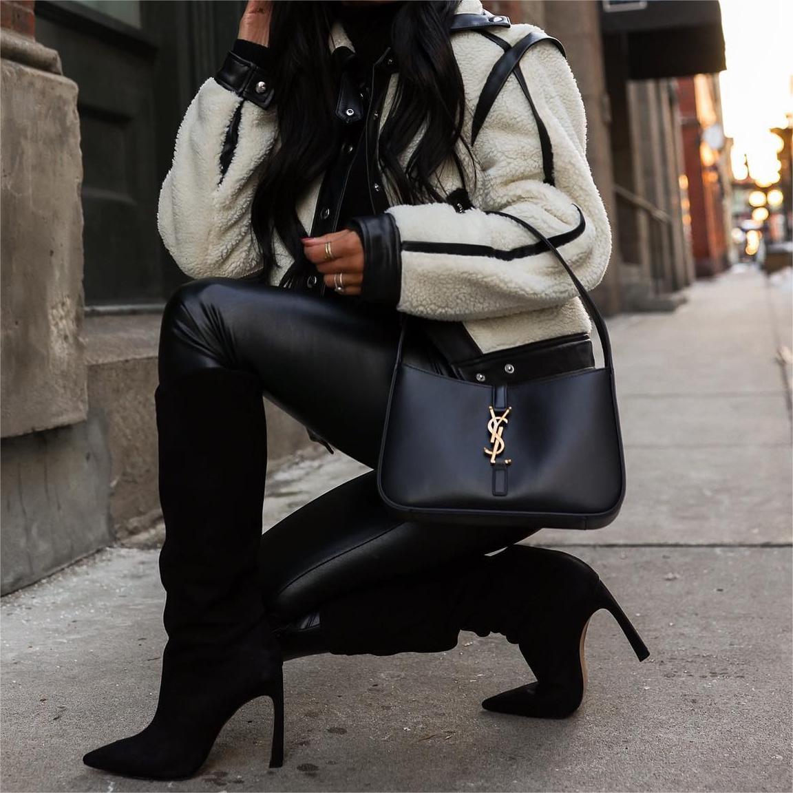 Saint Laurent Mini Le 5 ?¨´?? 7 Leather Hobo