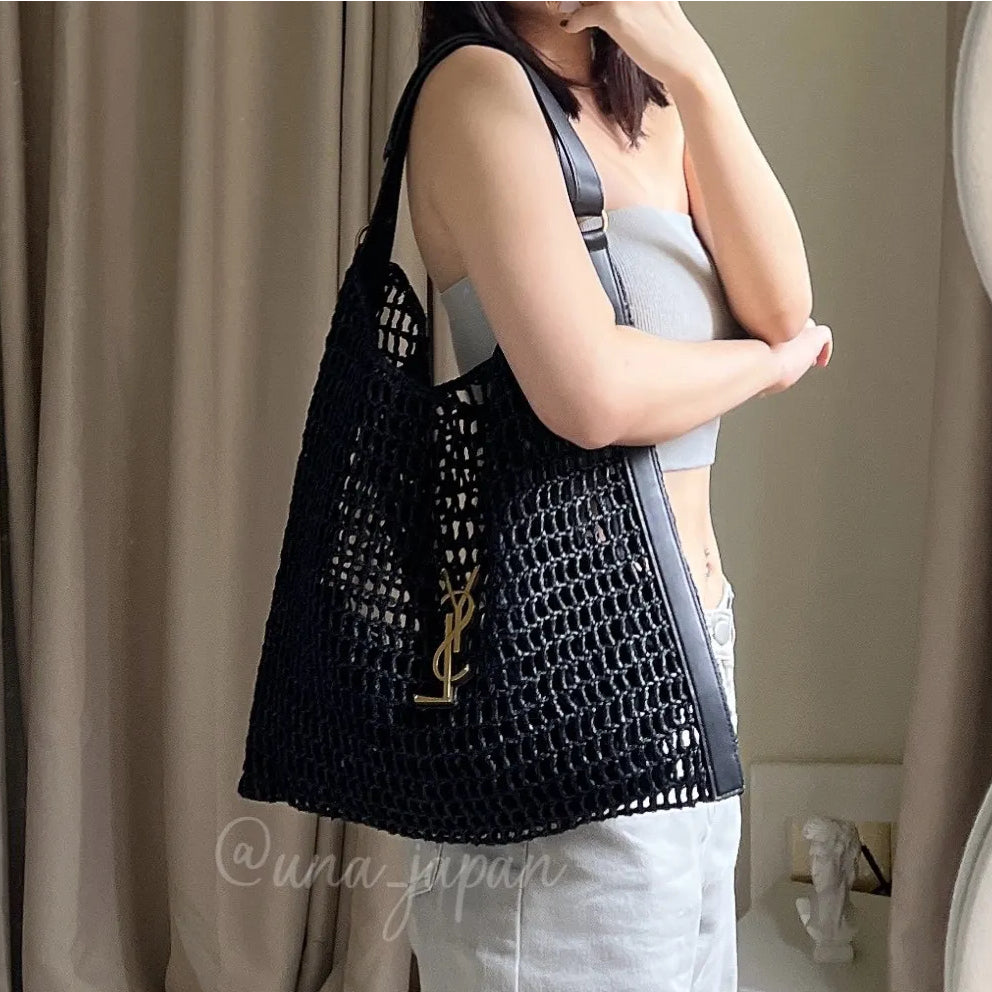 SAINT LAURENT Raffia tote Bag