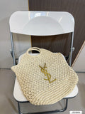 SAINT LAURENT Summer Raffia Tote Bag 41x37cm