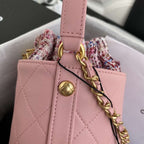 2020 Tweed Soul Bucket Bag Pink