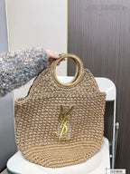SAINT LAURENT Summer Raffia Tote Bag 41x37cm