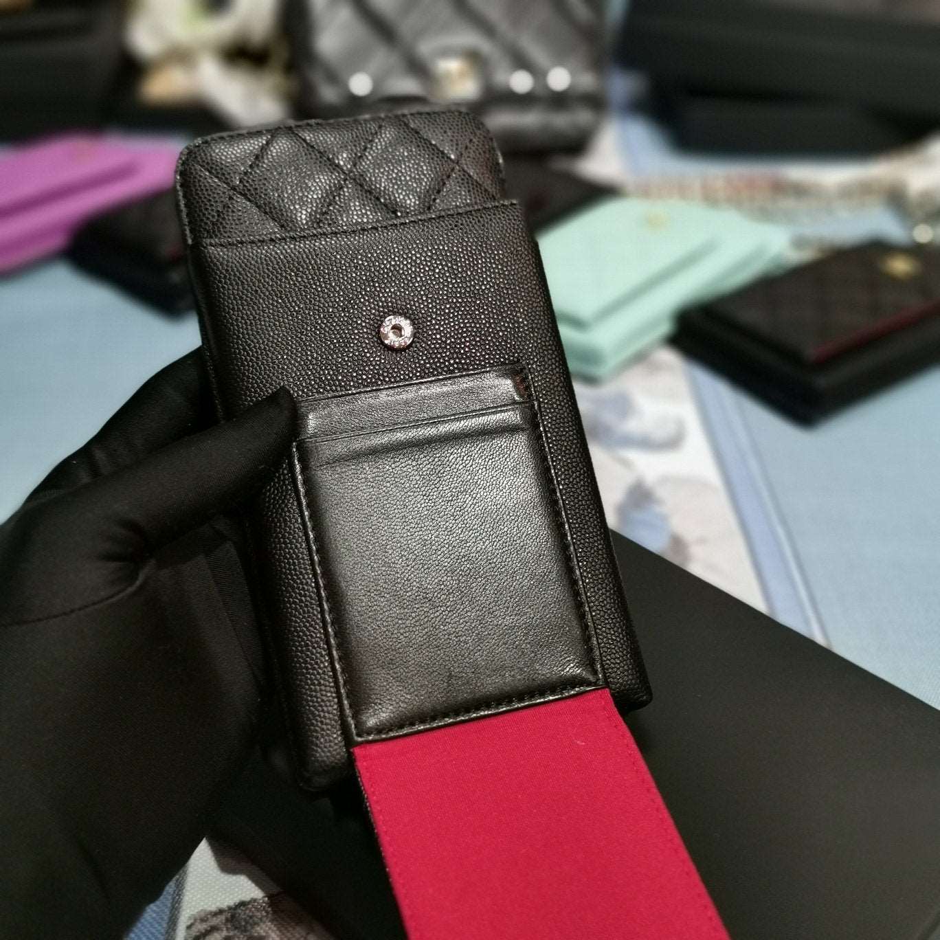 Caviar quilted CC phone holder Wallet