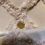 19 Medium Denim Flap Bag Beige