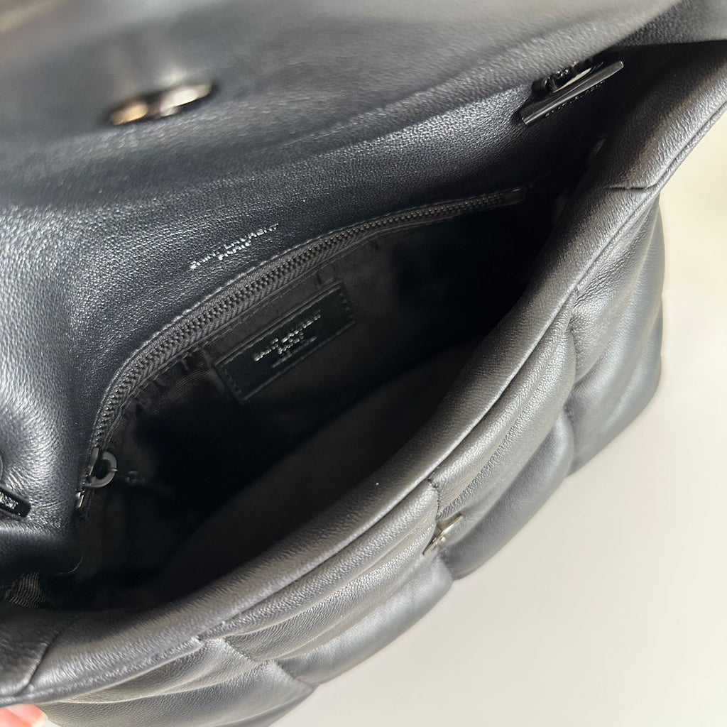 Loulou Puffer Toy Bag In Quilted Lambskin Black Size 23x15.5x8.5