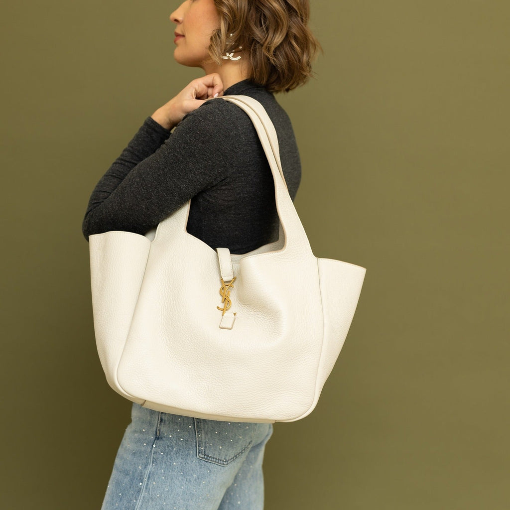 SAINT LAURENT Le 5 ¡ãy 7 Bea textured-leather tote