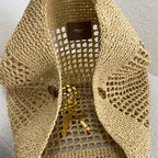 SAINT LAURENT Raffia Icare Tote Bag