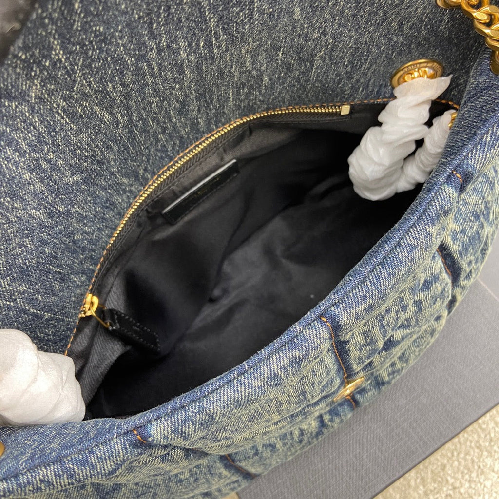 Puffer Denim Bag - 29???17???11cm