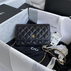 Wallet on chain WOC Black Lambskin