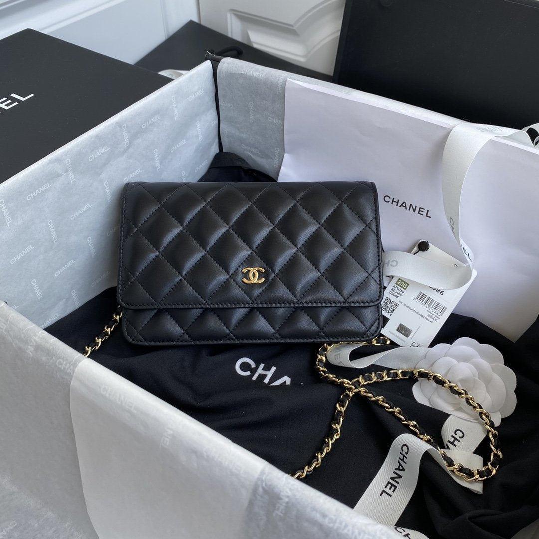 Wallet on chain WOC Black Lambskin