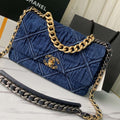 19 Denim Large Flap Bag