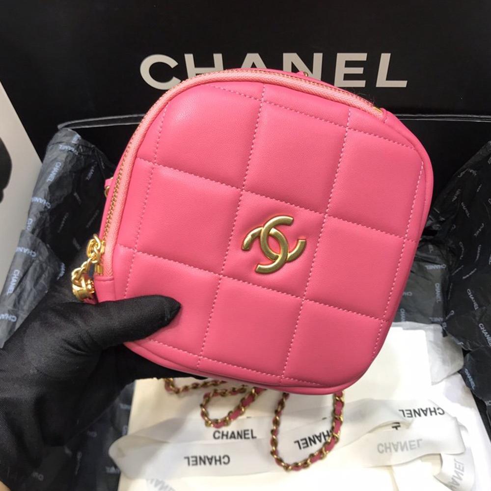 lambskin diamond cut Pink bag