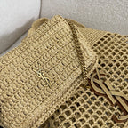 SAINT LAURENT Raffia Icare Tote Bag