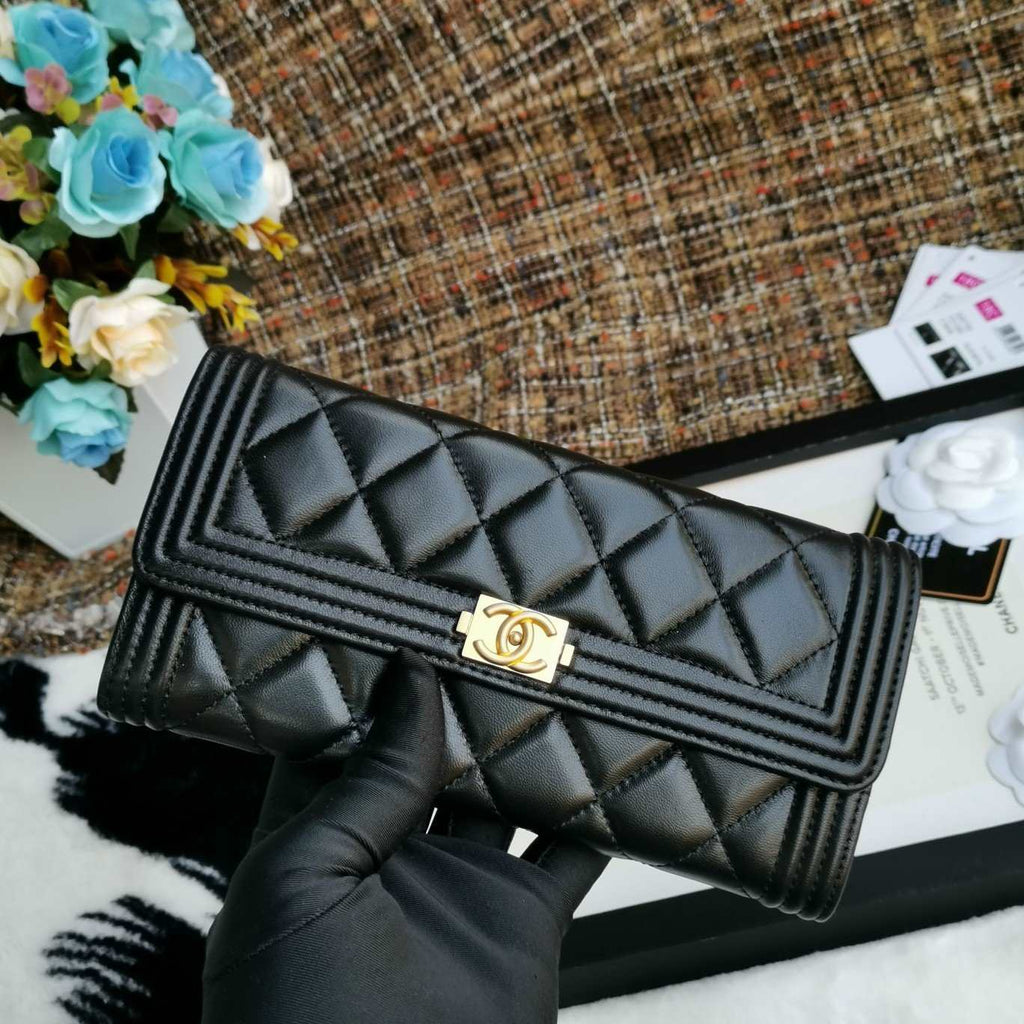 Boy long Flap Wallet Lambskin