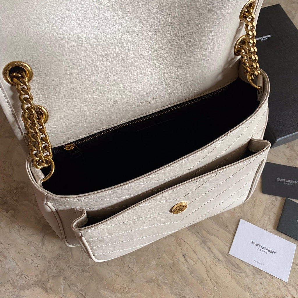 Niki Medium Chain Bag In Lambskin Blanc Vintage - 28 X 20 X 8.5 CM