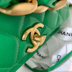 Flap Bag with chunky chain Green