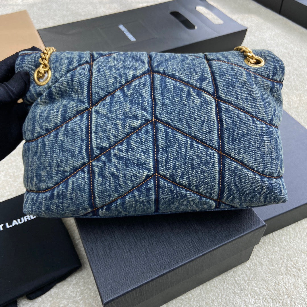 Puffer Denim Bag - 29???17???11cm