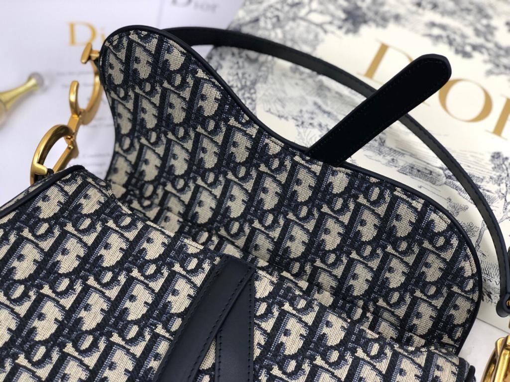 medium Saddle bag with Strap blue oblique