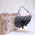 Mini Saddle Bag Blue Oblique Jacquard