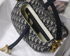 medium Saddle bag with Strap blue oblique