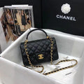 Mini Flap bag with Top Handle Caviar