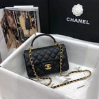Mini Flap bag with Top Handle Caviar