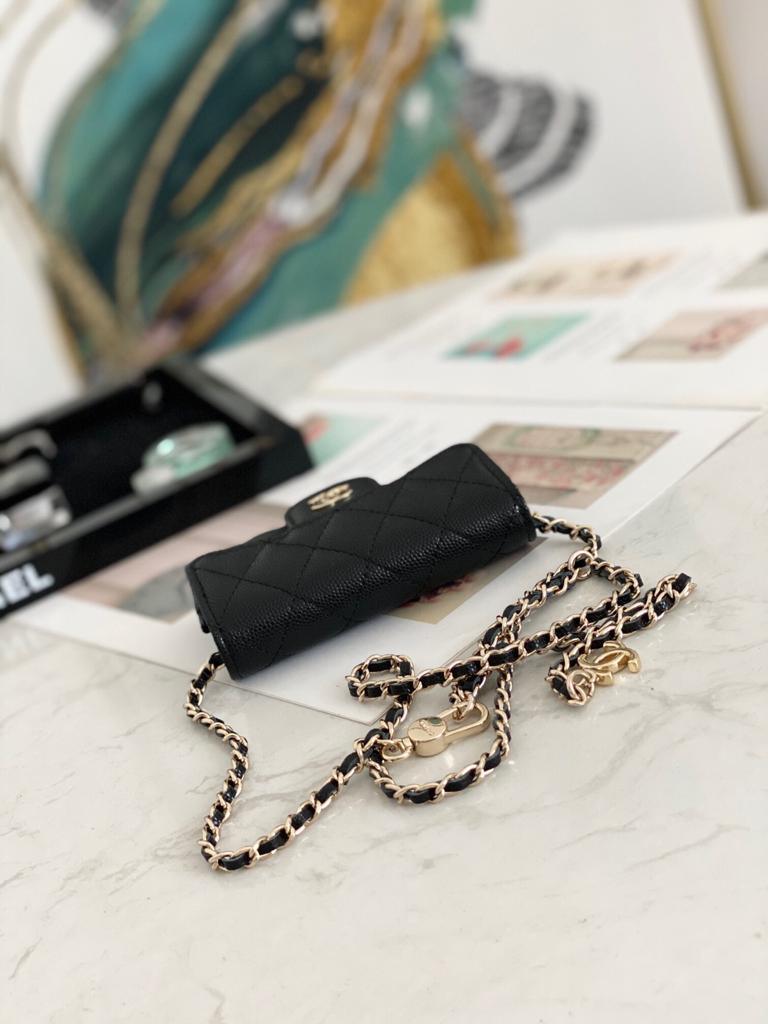 mini wallet on chain caviar Leather