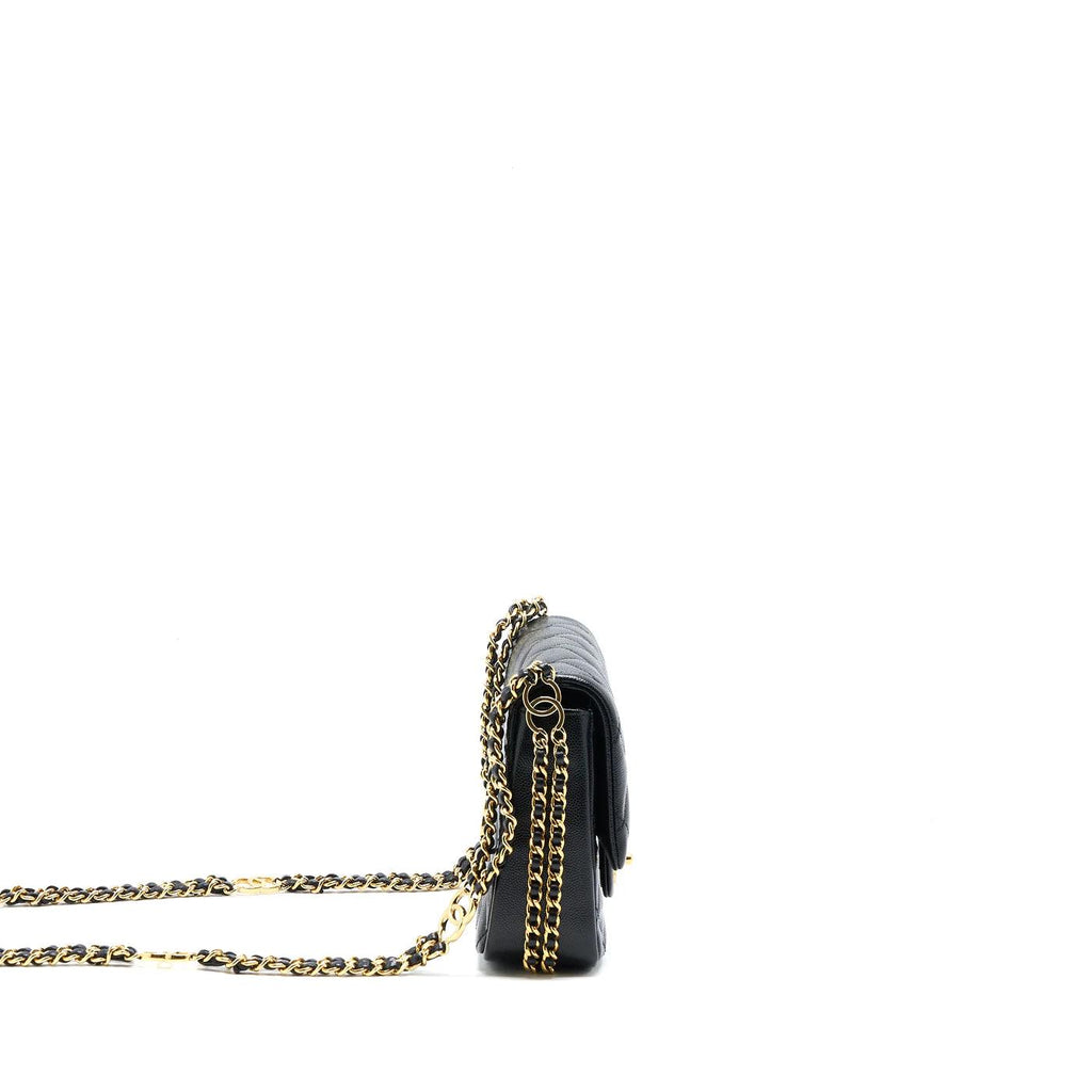 23c Mini Flap Bag Chain Grained Calfskin Black