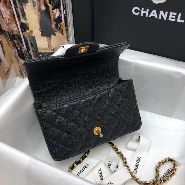 Mini Flap bag with Top Handle Caviar