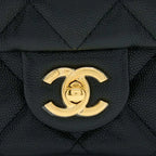 23c Mini Flap Bag Chain Grained Calfskin Black