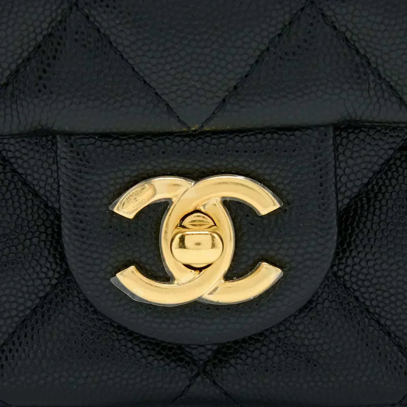 23c Mini Flap Bag Chain Grained Calfskin Black